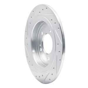 Hyundai Tucson Brake Rotor (1) - Rear Right - R1 Concepts - Drilled & Slotted - Silver - `17-`25